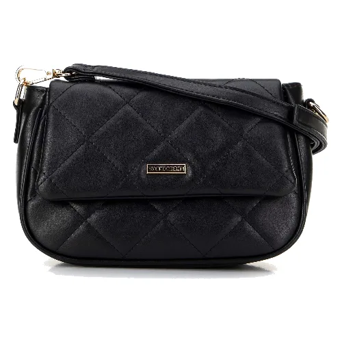 Damska crossbody z ekoskóry w przeszycia czarna