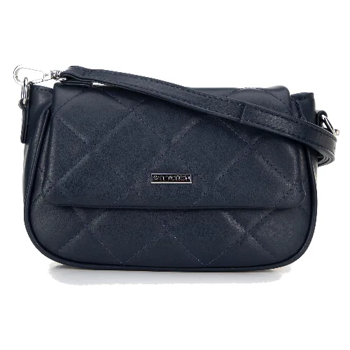 Damska crossbody z ekoskóry w przeszycia granatowa