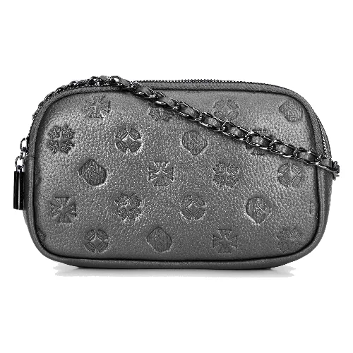 Damska crossbody ze skóry na łańcuszku srebrna
