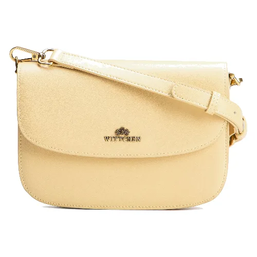 Damska crossbody ze skóry naturalnej żółta