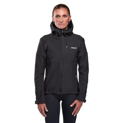 Damska hydrofobowa kurtka termiczna EKOI Perf SOFTSHELL Czarna