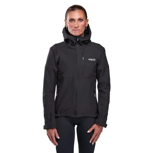 Damska hydrofobowa kurtka termiczna EKOI Perf SOFTSHELL Czarna