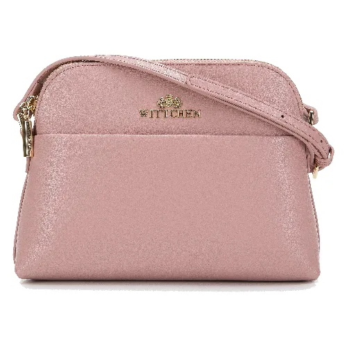 Damska saddle bag ze skóry prosta różowa