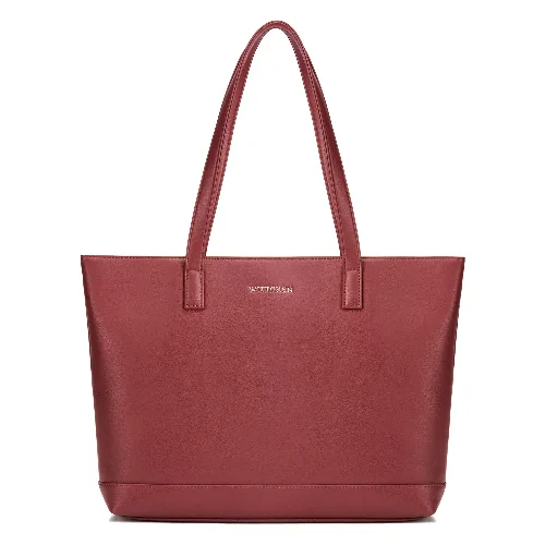 Damska torba na laptopa 15,6" z imitacji skóry bordowa