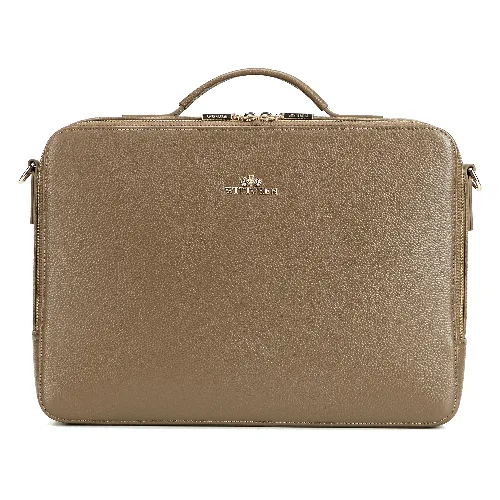 Damska torba na laptopa 15" dwukomorowa beżowo - szara