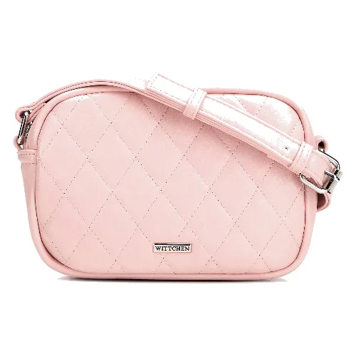 Damska torebka crossbody z imitacji skóry różowa