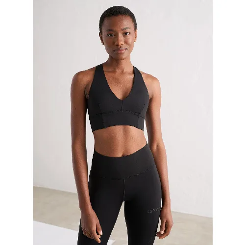 Damski biustonosz sportowy średnie wsparcie Sculpting Crossed Back czarny