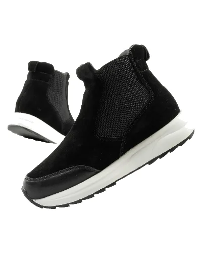 Damskie botki Scholl Beverly Bootie Suede z materiału syntetycznego