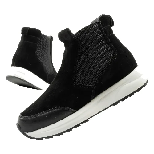 Damskie botki Scholl Beverly Bootie Suede z materiału syntetycznego