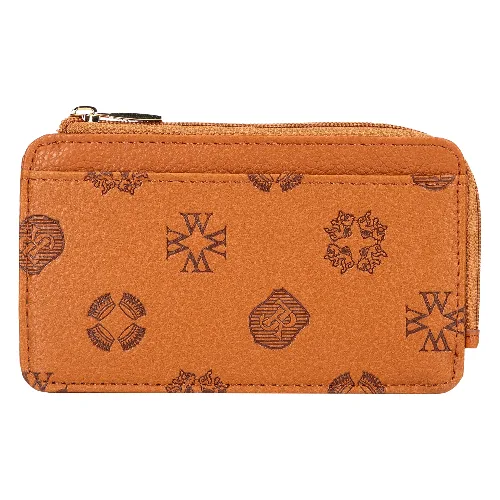 Damskie etui na karty z imitacji skóry jasny brąz