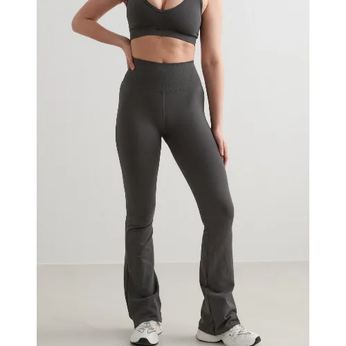 Damskie legginsy bezszwowe rozszerzane, squat proof Shape Seamless ciemnoszare