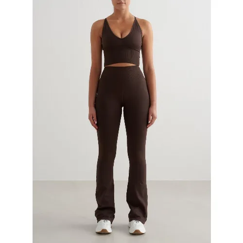 Damskie legginsy bezszwowe rozszerzane, squat proof Shape Seamless czekoladowe