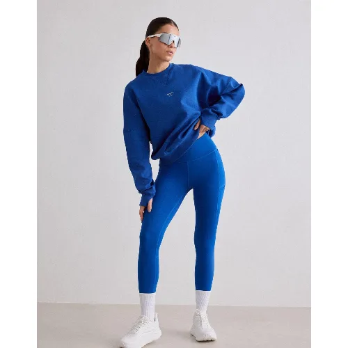 Damskie legginsy biegowe 7/8 wysoki stan, squat proof, kieszenie Le Run lazurowe