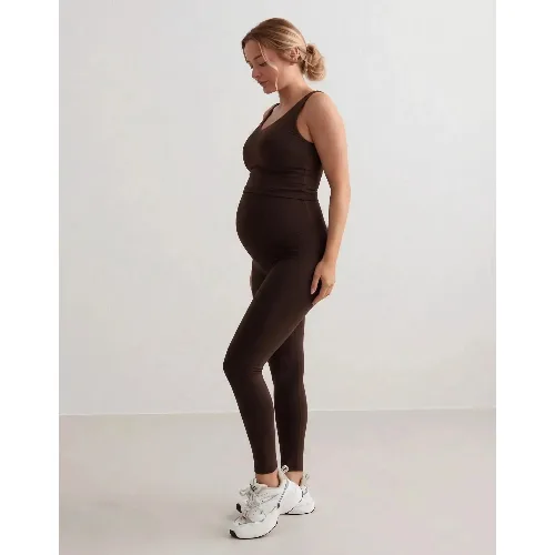 Damskie legginsy ciążowe, z wysokim stanem, squat proof Sense czekoladowe