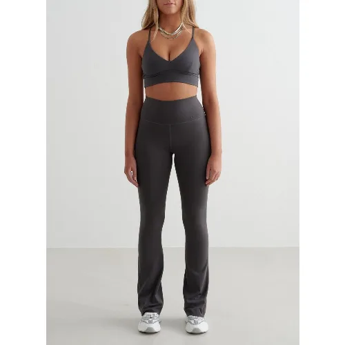 Damskie legginsy rozszerzane nogawki, wysoki stan, squat proof Sense ciemnoszary