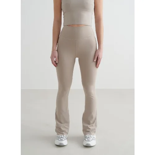 Damskie legginsy rozszerzane wysoki stan squat proof dla niskich Sense brązowe