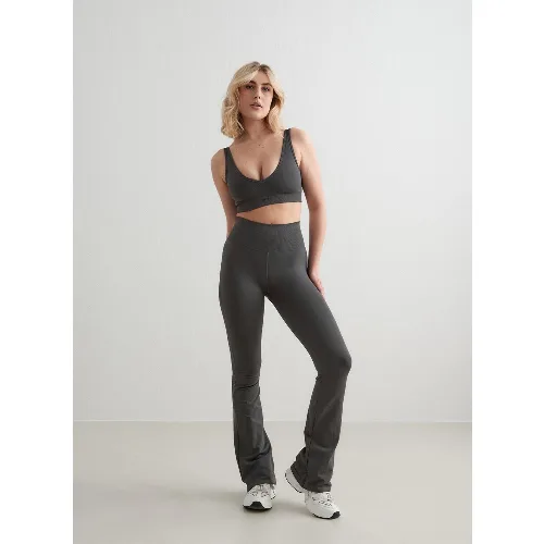 Damskie legginsy rozszerzane, wysoki stan squat proof Shape Seamless ciemnoszare