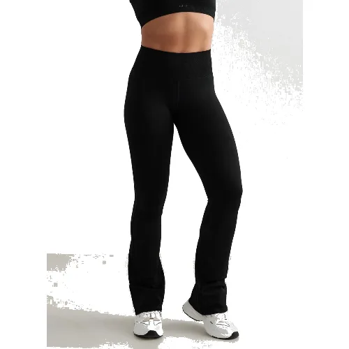 Damskie legginsy rozszerzane, wysoki stan squat proof Shape Seamless czarne