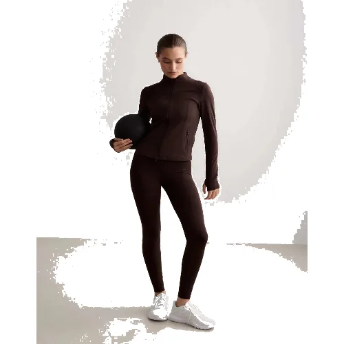 Damskie legginsy wysoki stan, odprowadzające pot, squat proof Sense Tall brązowe
