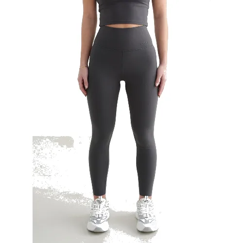 Damskie legginsy z wysokim stanem, squat proof, dla niskich Sense ciemnoszare