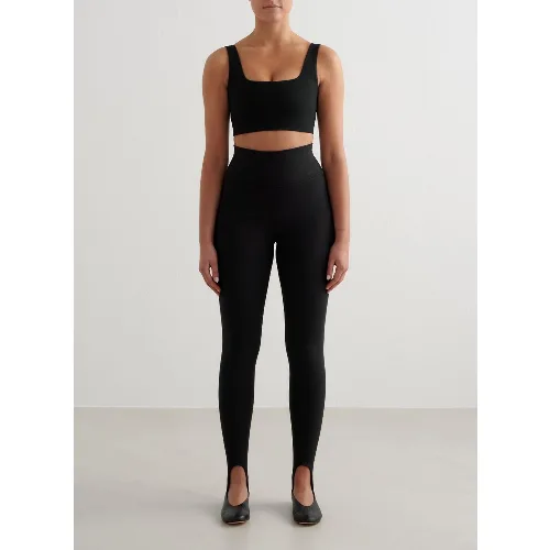 Damskie legginsy ze strzemionami, z wysokim stanem, squat proof Sense czarne
