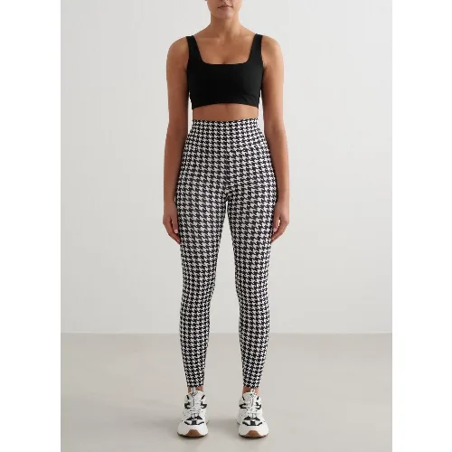 Damskie leginsy wysoki stan, squat proof, szybkoschnące Sense pepita