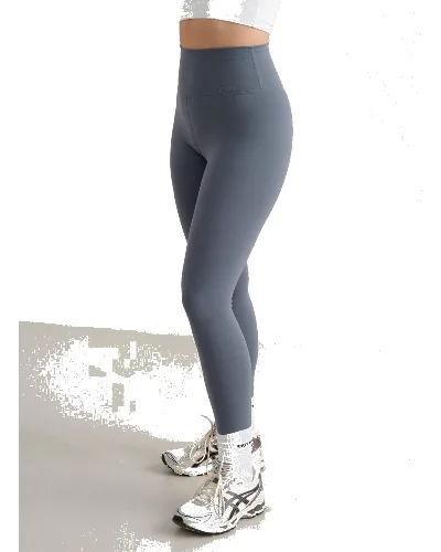 Damskie leginsy wysoki stan, squat proof, szybkoschnące Sense sztormowy błękit