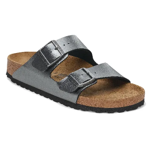Damskie sandały Birkenstock Arizona Birko-Flor srebrne regular 1029233