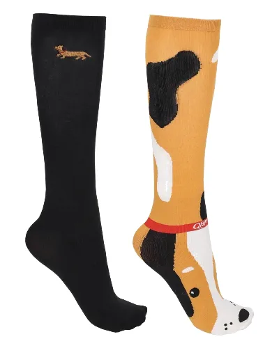 Damskie skarpety jeździeckie QHP Gift Box Stable Buddy (x2)