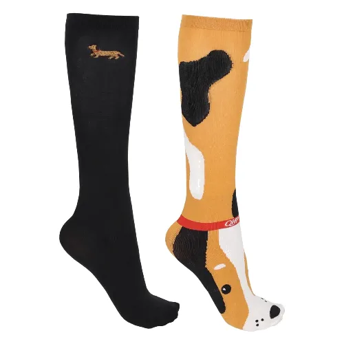 Damskie skarpety jeździeckie QHP Gift Box Stable Buddy (x2)