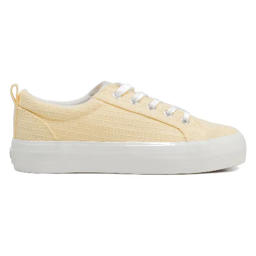 Damskie sneakersy na platformie żółte