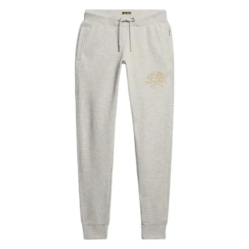 Damskie spodnie dresowe slim Superdry Luxe Metallic Logo