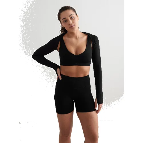 Damskie szorty wysoki stan, squat proof, invisible scrunch Shape Seamless czarne