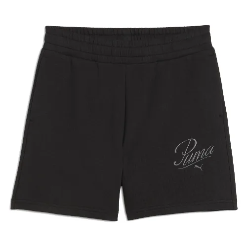Damskie szorty z wysokim stanem ESS SCRIPT 5" PUMA Black