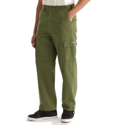 DC Shoes Spodnie cargo Worker Baggy Chino Cargo EDYNP03170 Zielony Relaxed Fit
