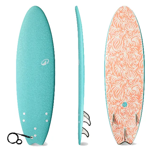 Deska surfingowa z pianki Olaian 500 Soft 6'6" Swallow Tail 55 l