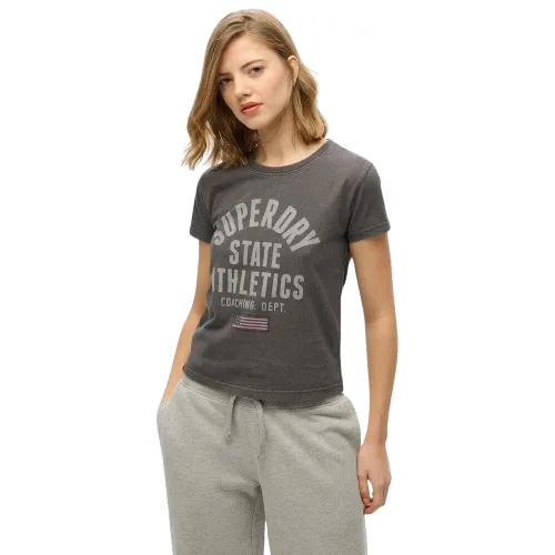 Dopasowana koszulka z motywem dla kobiet Superdry Athletic