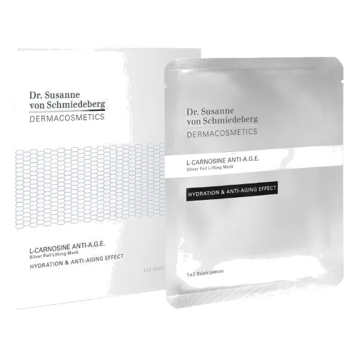 Dr. Susanne von Schmiedeberg L-Carnosine Anti-A.G.E. Silver Foil Lifting Mask Maseczki przeciwzmarszczkowe 1 ct