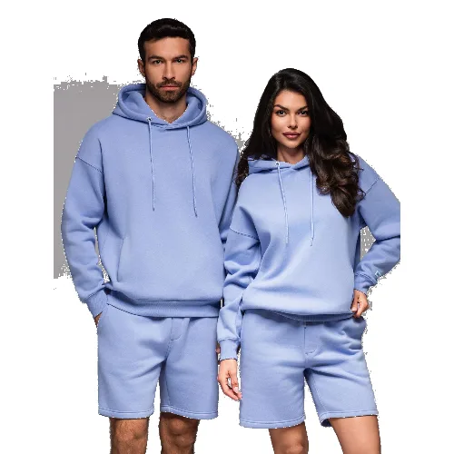 Dresowa bluza unisex z kapturem i kieszeniami – lawendowa V9