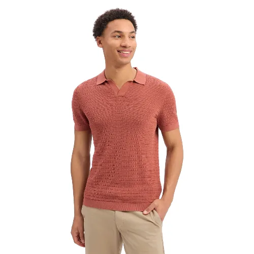 Drykorn koszulka polo z dzianiny Mężczyźni Bawełna (100%) brązowy|czerwony, M