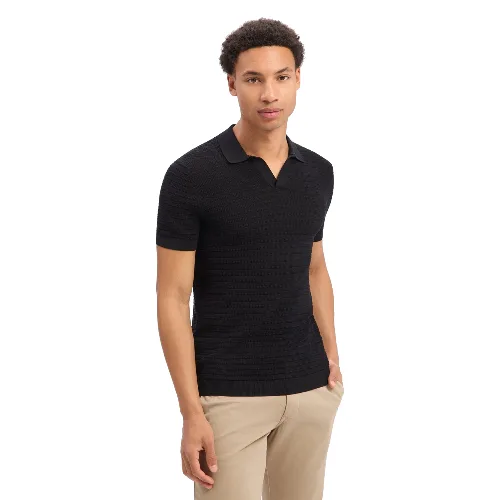 Drykorn koszulka polo z dzianiny Mężczyźni Bawełna (100%) czarny