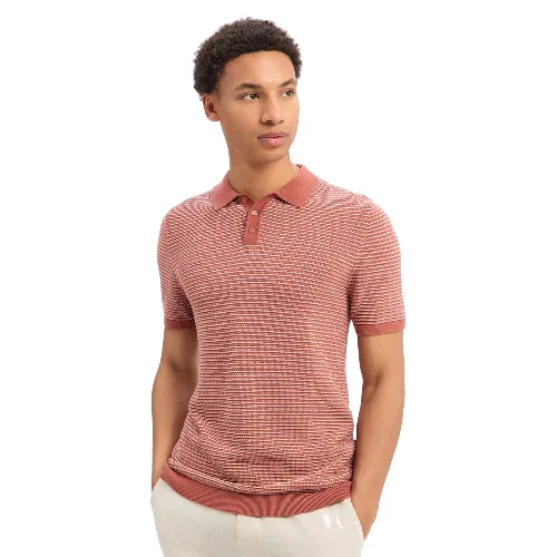 Drykorn koszulka polo z dzianiny - Triton Mężczyźni Bawełna (100%) różowy, XXL