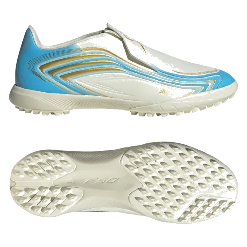Dziecięce buty piłkarskie F50 Messi League Turf (TF) bez sznurowadeł