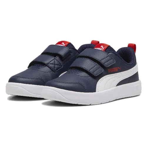 Dziecięce sneakersy Courtflex V3 PUMA Navy White Red Blue
