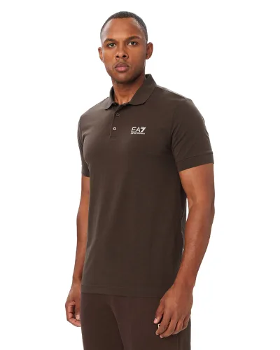 EA7 Emporio Armani Polo 8NPF14 PJVQZ U6027 Brązowy ciemny Regular Fit