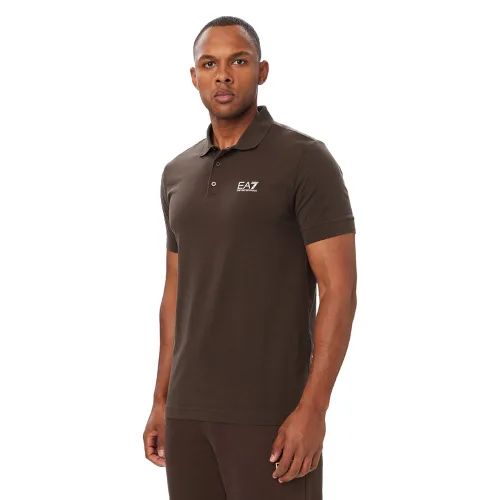 EA7 Emporio Armani Polo 8NPF14 PJVQZ U6027 Brązowy ciemny Regular Fit