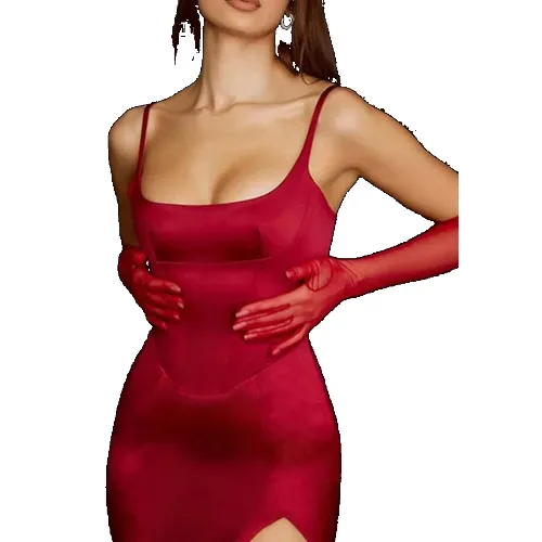 Eleganckie czerwone rękawiczki - Czerwony