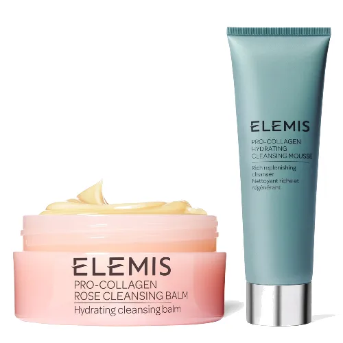 Elemis Pro-Collagen Hydrating Cleansing Mousse and Cleansing Balm Bundle (Various Aromatics) - Rose