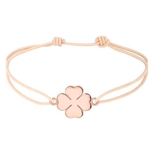 Elli Damska koniczynka lucky charm w srebrze próby 925 Sterling Silver pozłacana różowym złotem Bransoletki 1 ct Damski