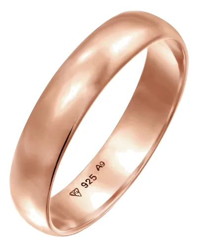 Elli Damska obrączka gładka Classic w srebrze próby 925 Sterling Silver Pierścionki 1 ct Damski